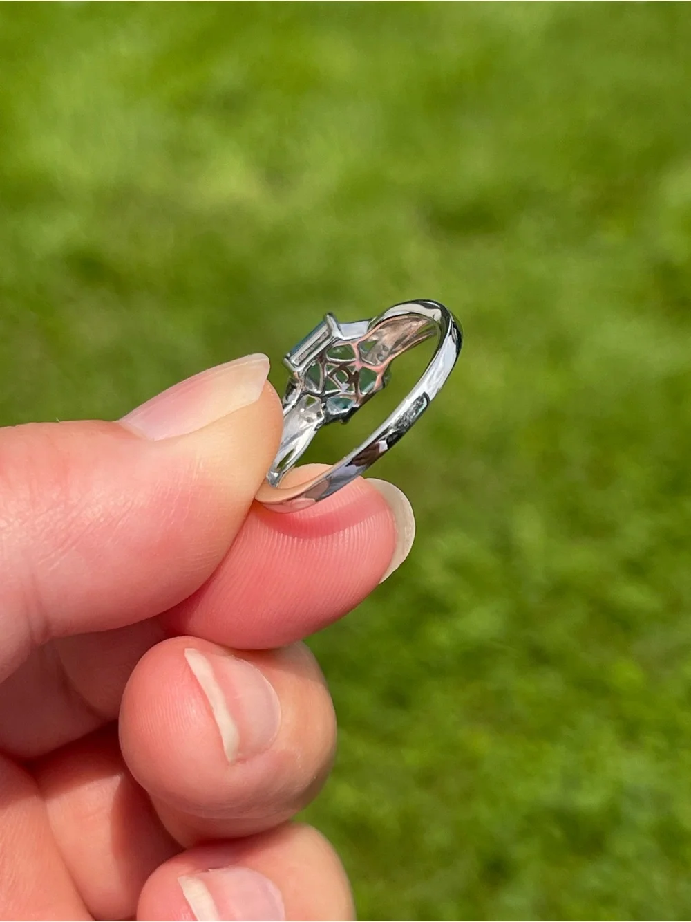 Swiss Blue Topaz and White Zircon Ring